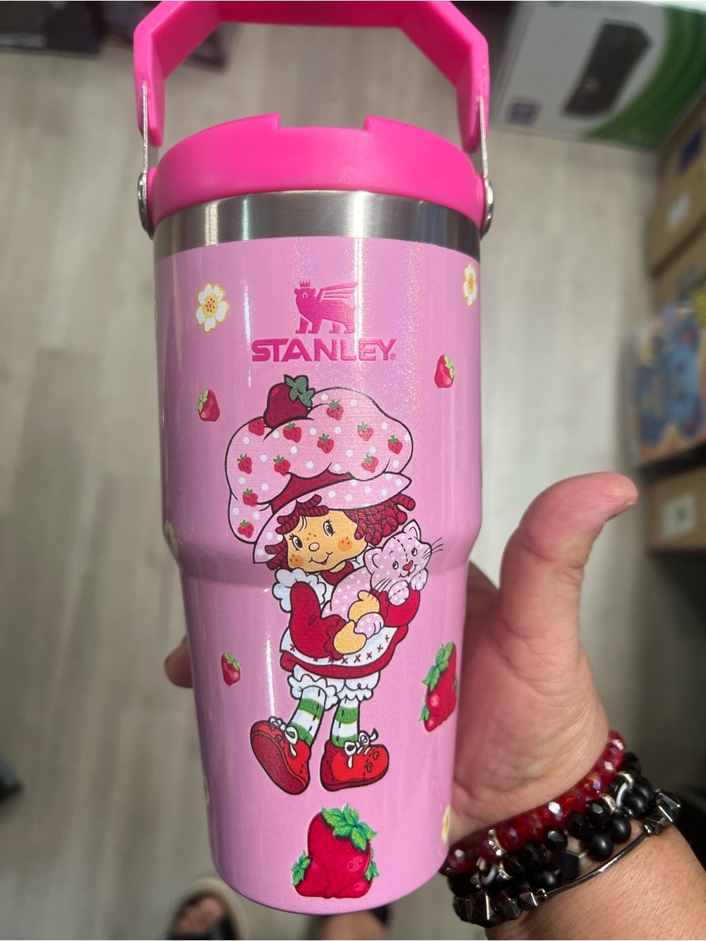Stanley Kids Pink Strawberry Character Insulated Tumbler